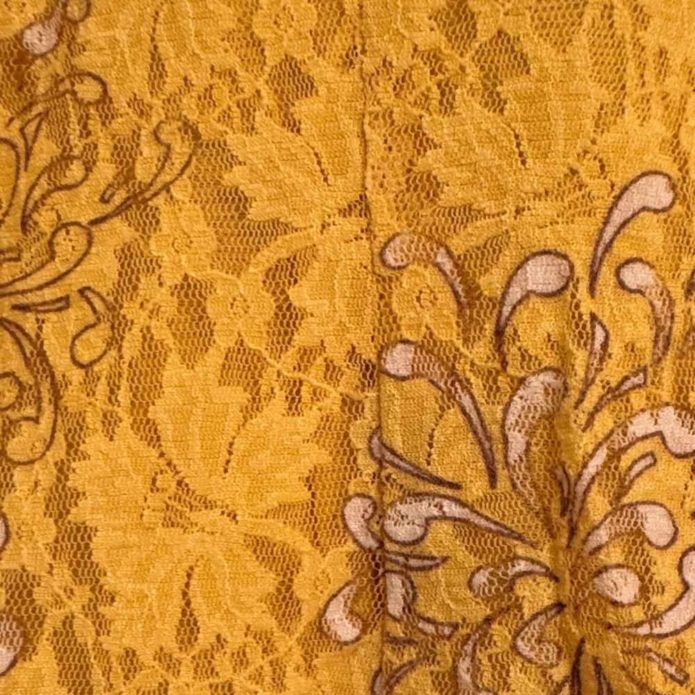 INC International Concepts Yellow Sleeveless Floral Lace Overlay Women Top - Picture 15 of 15